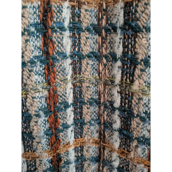 Women's VIGOSS Plaid Trench Coat XS Blue Brown - Picture 9 of 9